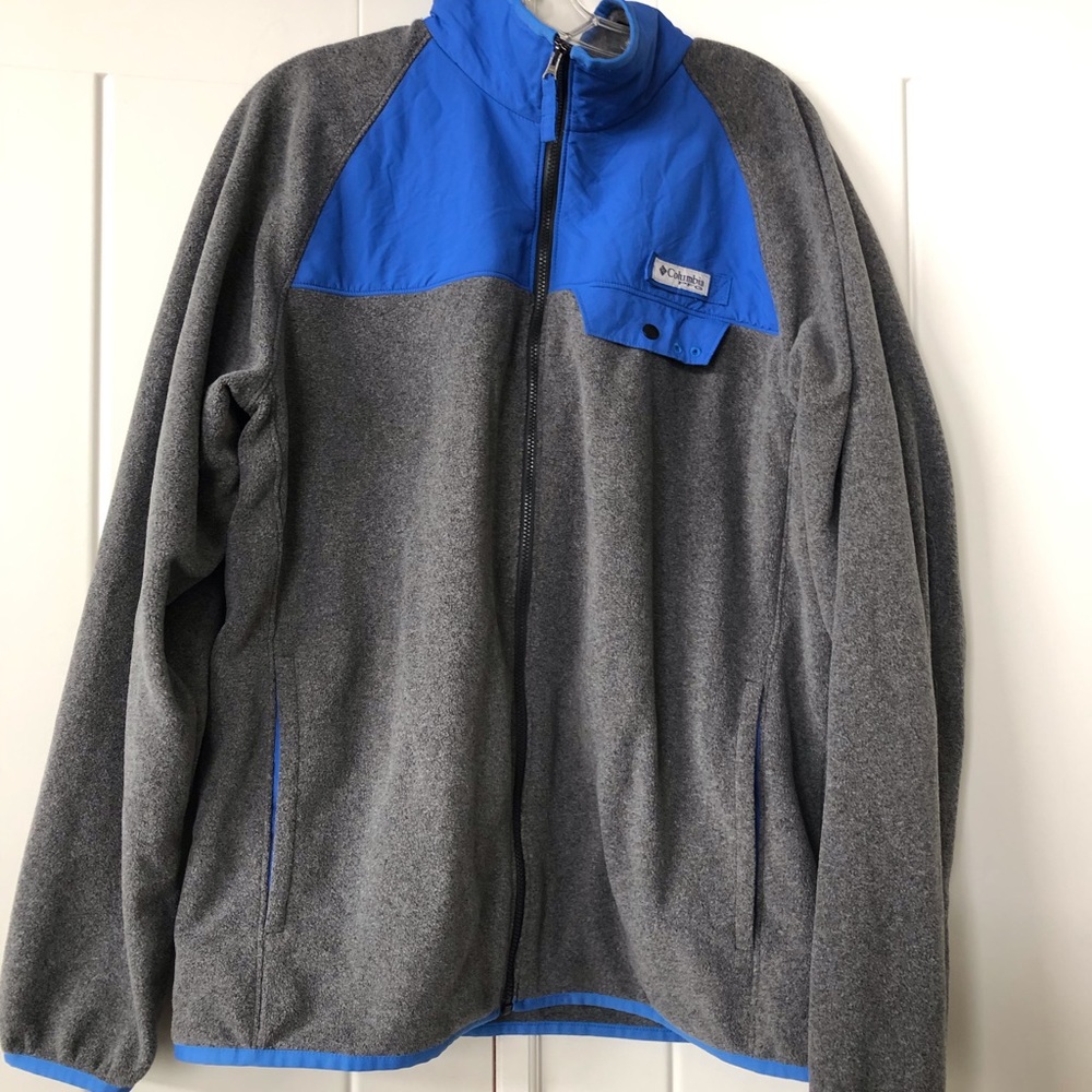 Columbia fleece jacket blue and gray